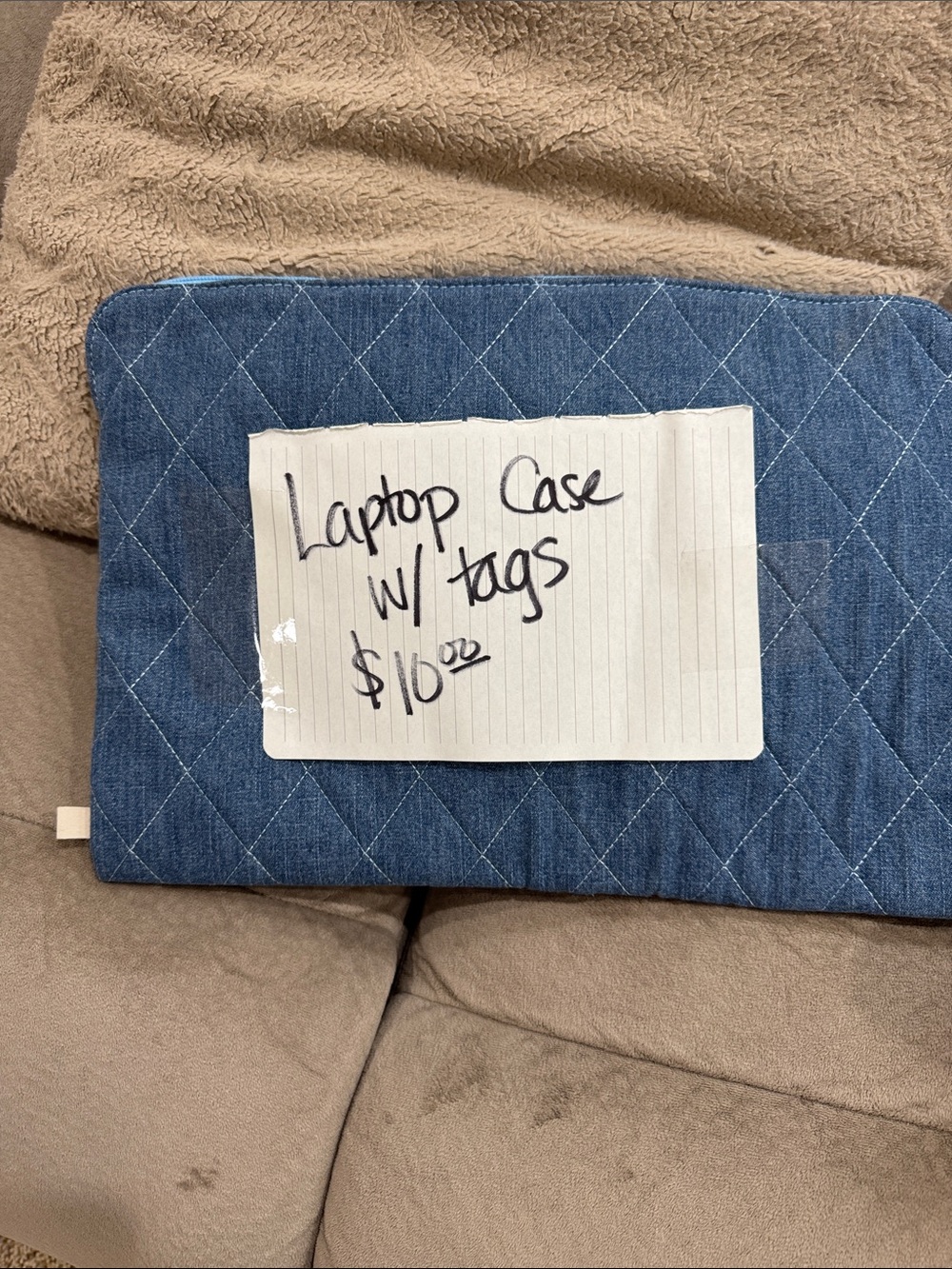 American Eagle Outfitters Quilted Denim Laptop Sleeve - Blue